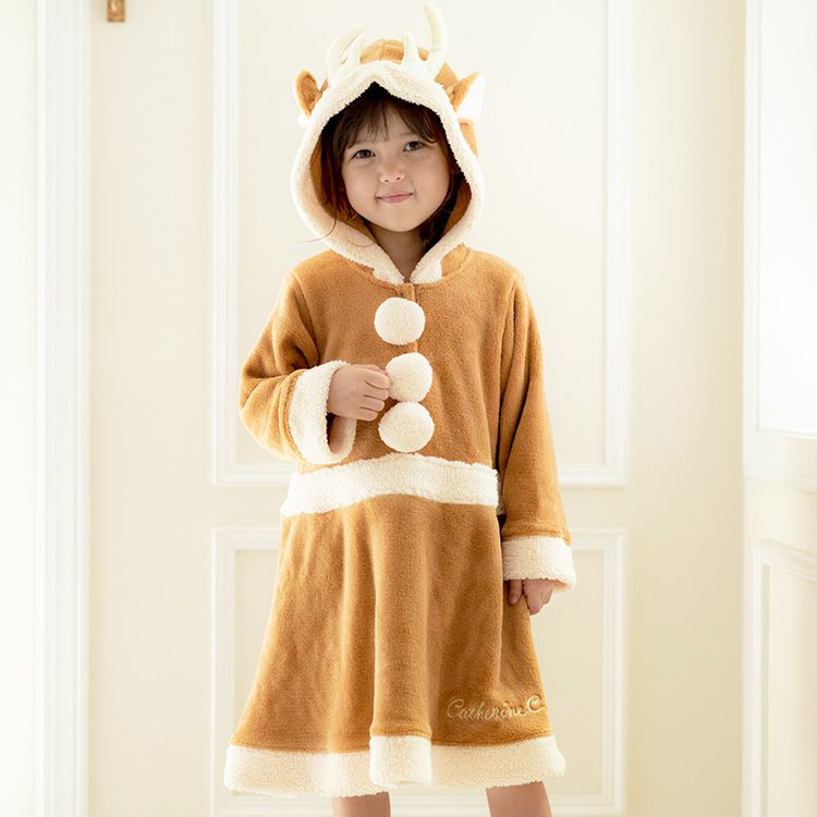 日本 Catherine Cottage - 可愛絨毛連帽聖誕造型服-馴鹿洋裝