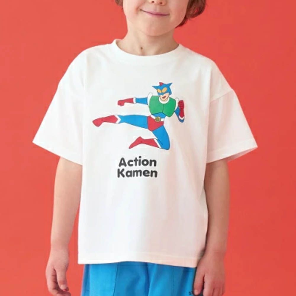 聯名限定 短袖上衣-卡通人物動感超人-白