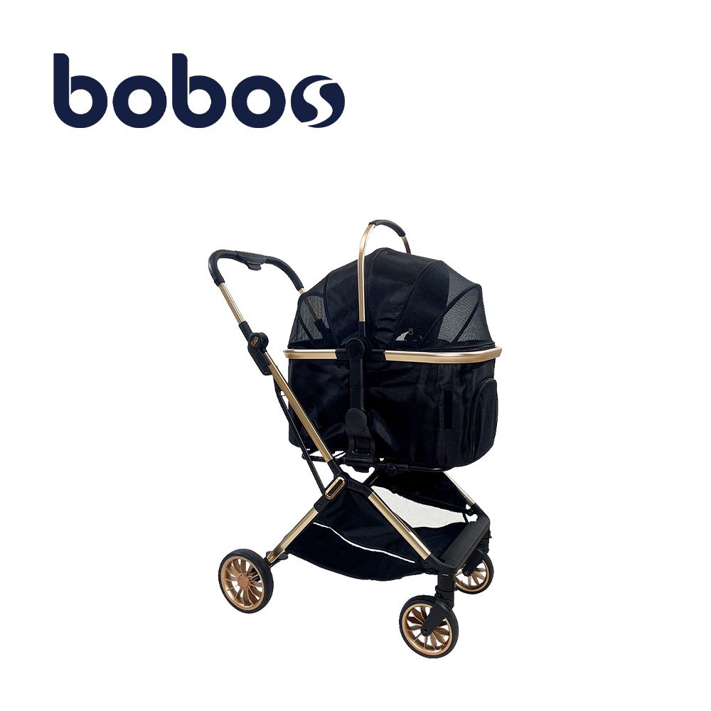 X9 動力收折三鐵寵物推車-經典黑