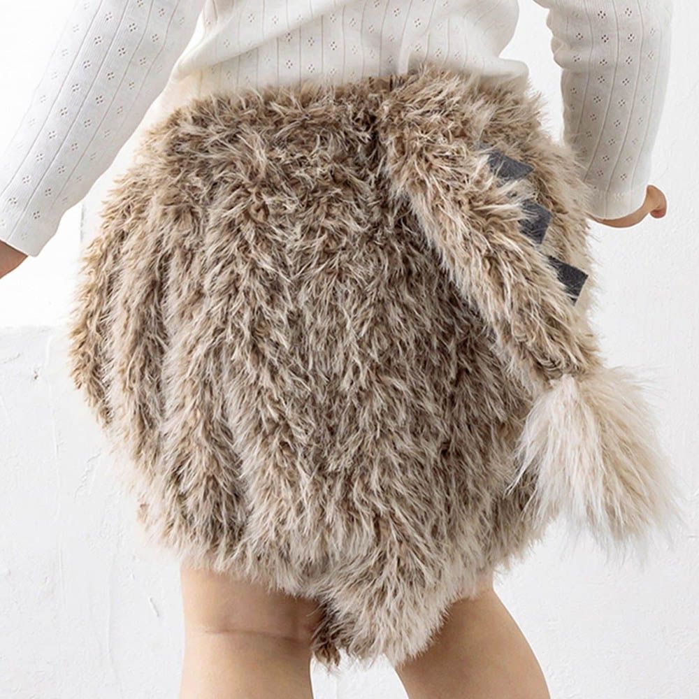 毛茸茸怪物燈籠褲+尾巴(2件組)-棕 (90-110cm)