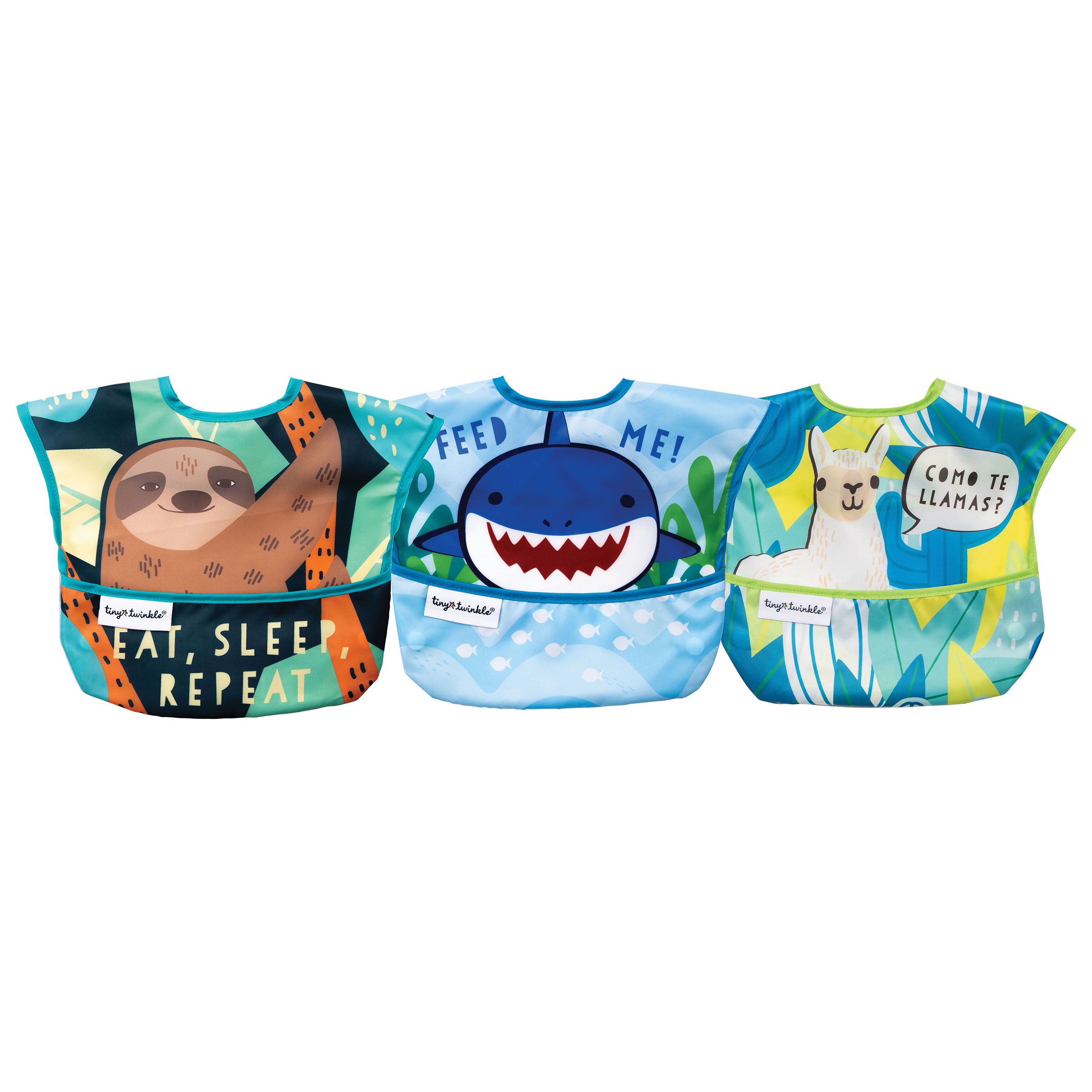 美國 tiny twinkle - 高級防水圍兜3入組-動物組