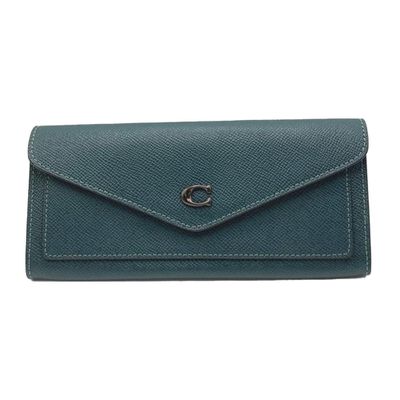 TORY BURCH - 防刮皮革信封長夾 (深綠色)