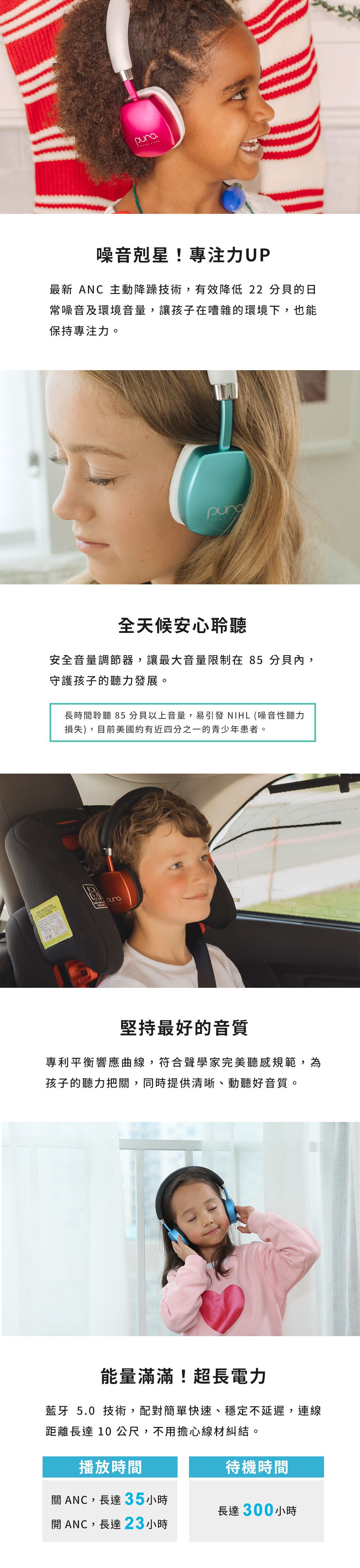 PURO SOUND LAB - PuroQuiets 降噪無線兒童耳機-附麥克風-紅色 (18 x 21 x 6 cm)