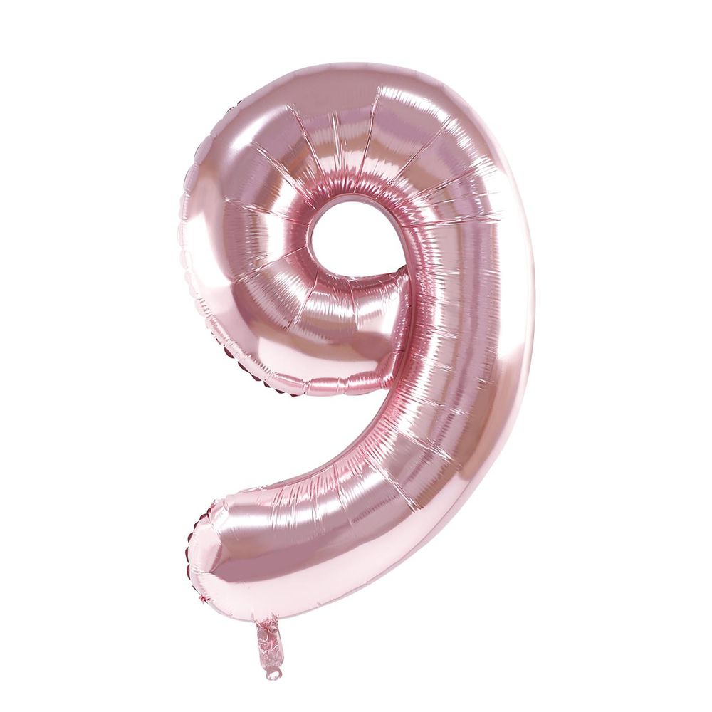 珠友 - 鋁箔數字氣球-數字9-玫瑰金 (40吋)