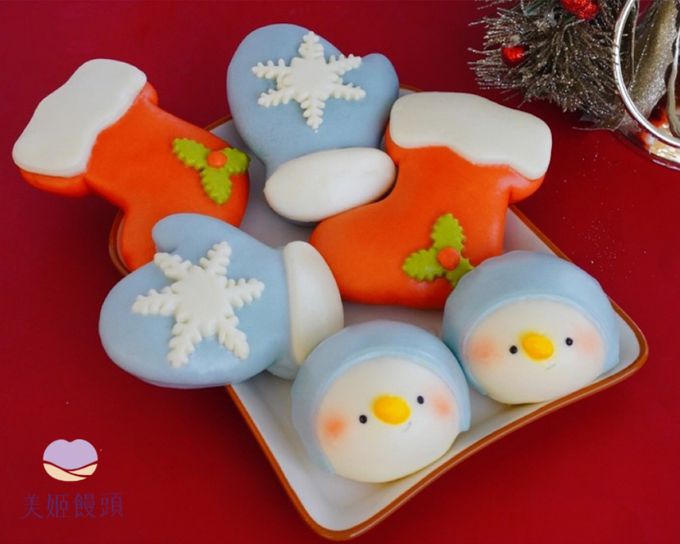 美姬饅頭 - 聖誕小雪人鮮乳造型饅頭