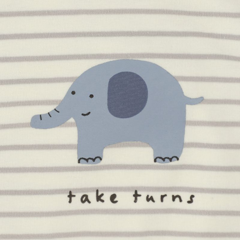 akachan honpo - 短袖外出包屁衣-動物-象牙白色