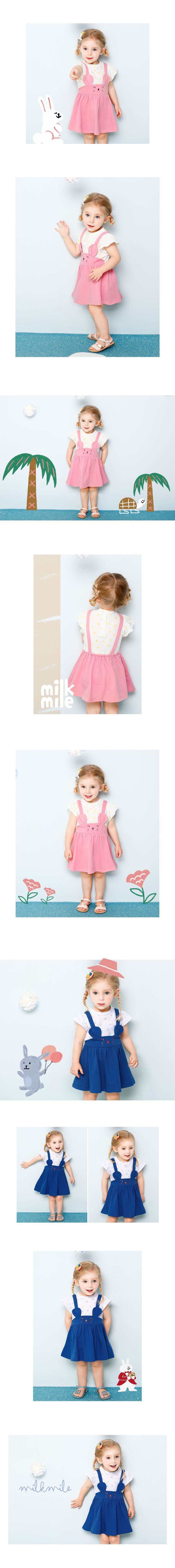 韓國 milk mile - 假兩件小老鼠造型洋裝-粉紅