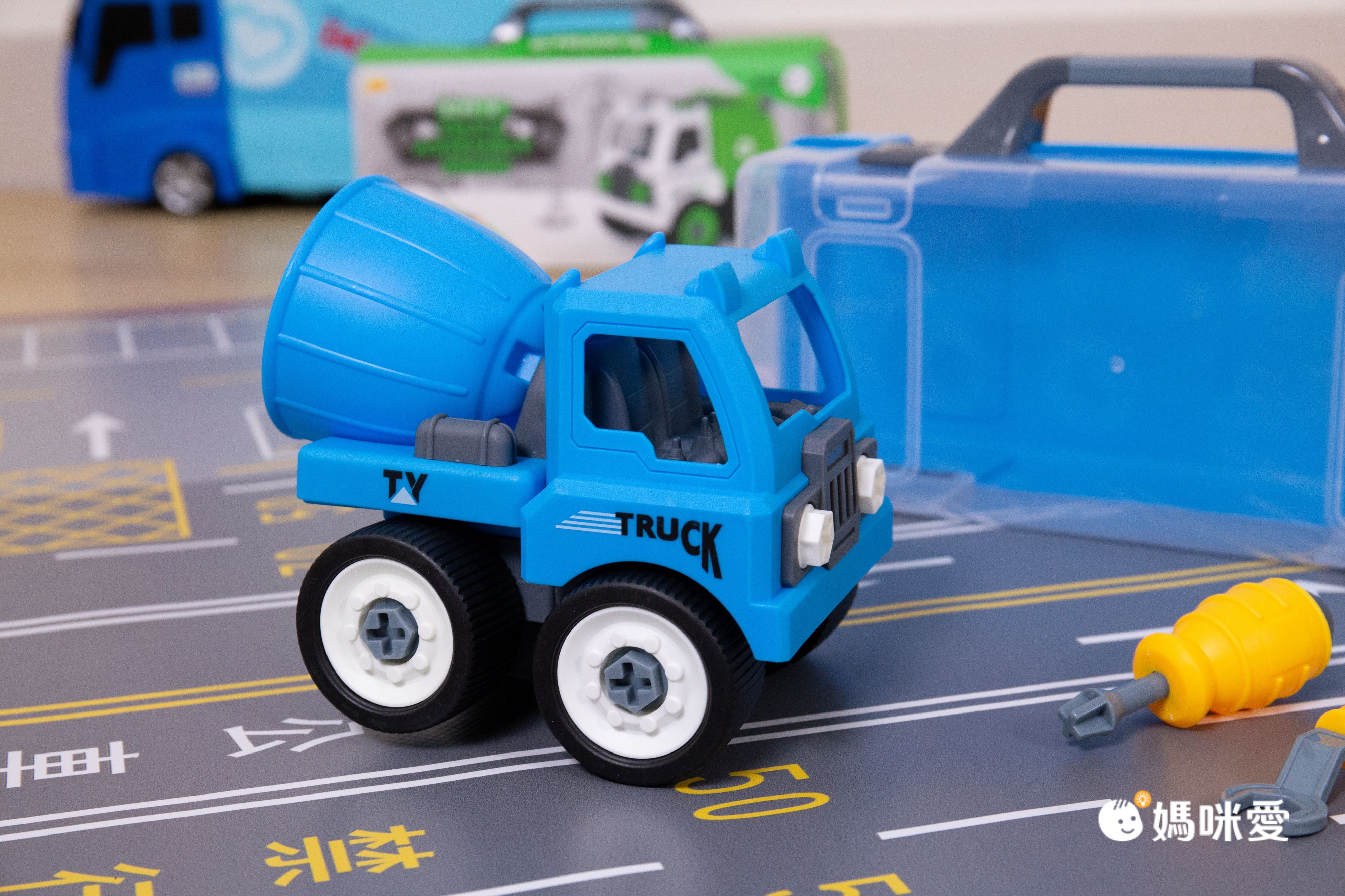 DIY組裝車車【小小家】手提貨櫃車家家酒Ｘ工程車