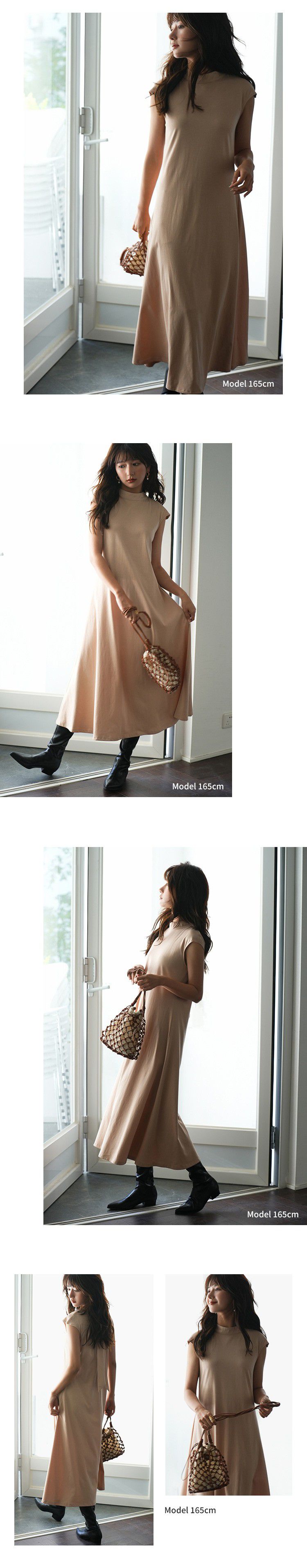 日本女裝代購 - 優雅扭結法式袖修身洋裝-薄荷綠