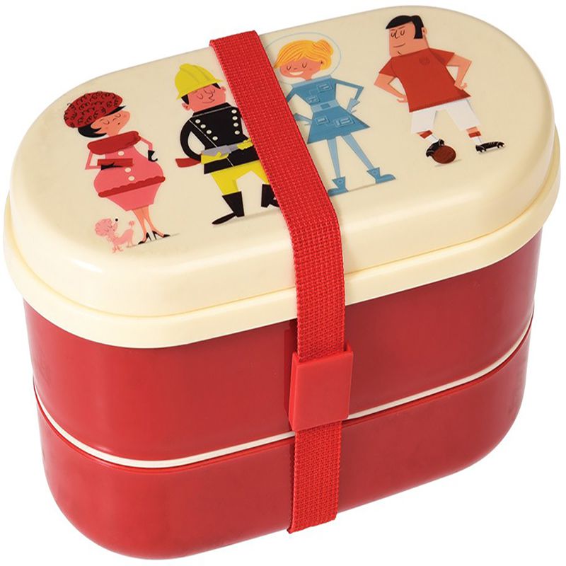 英國 Rex London - 圓形三層午餐盒/便當盒/野餐盒(附2入餐具)-都會男女