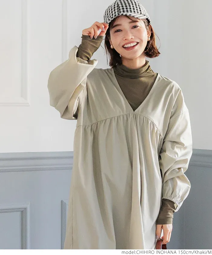 日本 COCA - 微透膚立領長袖上衣/內搭-深可可