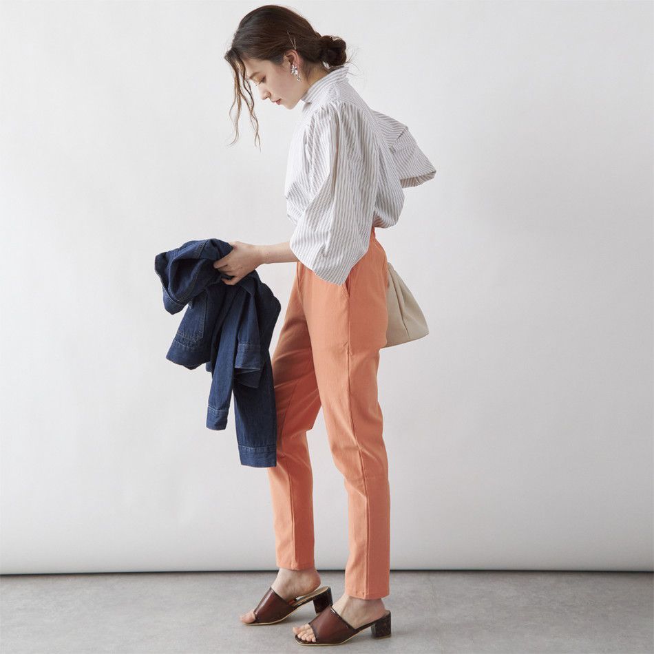 日本 Rejoule - 小立領浪漫澎袖上衣-白灰杏 (M(Free size))