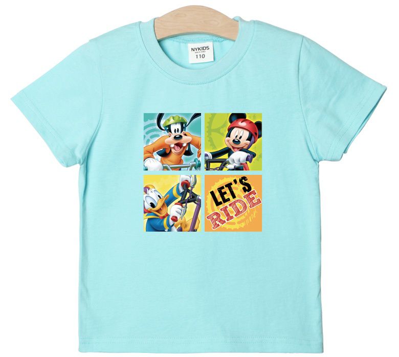 (韓製)正版迪士尼 - 純棉T-騎士米奇-天藍