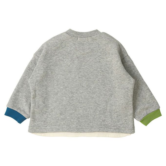 日本 ZOOLAND - 俏皮動物滑板車裏毛長袖上衣-灰