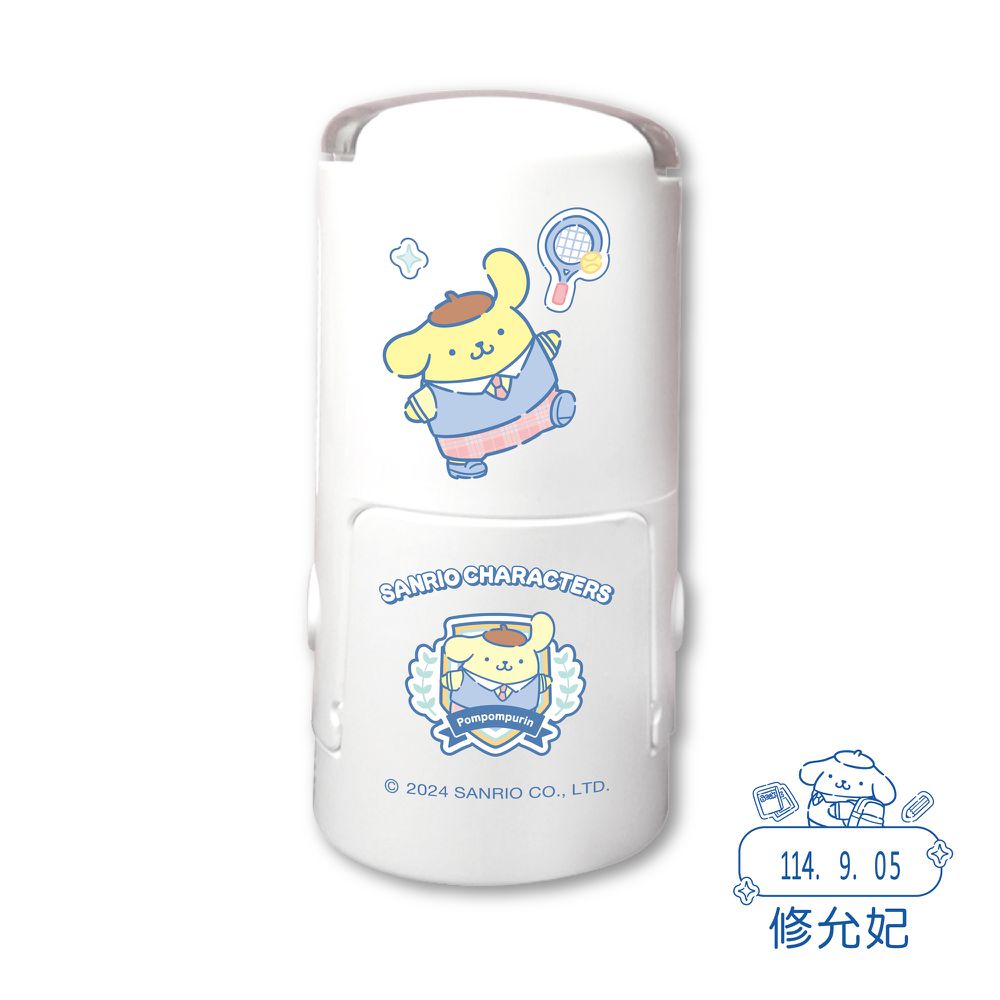 三麗鷗明星學校-小男孩(2) 日期章-民國年-藍色墨-印面尺寸:圓形直徑1.9公分