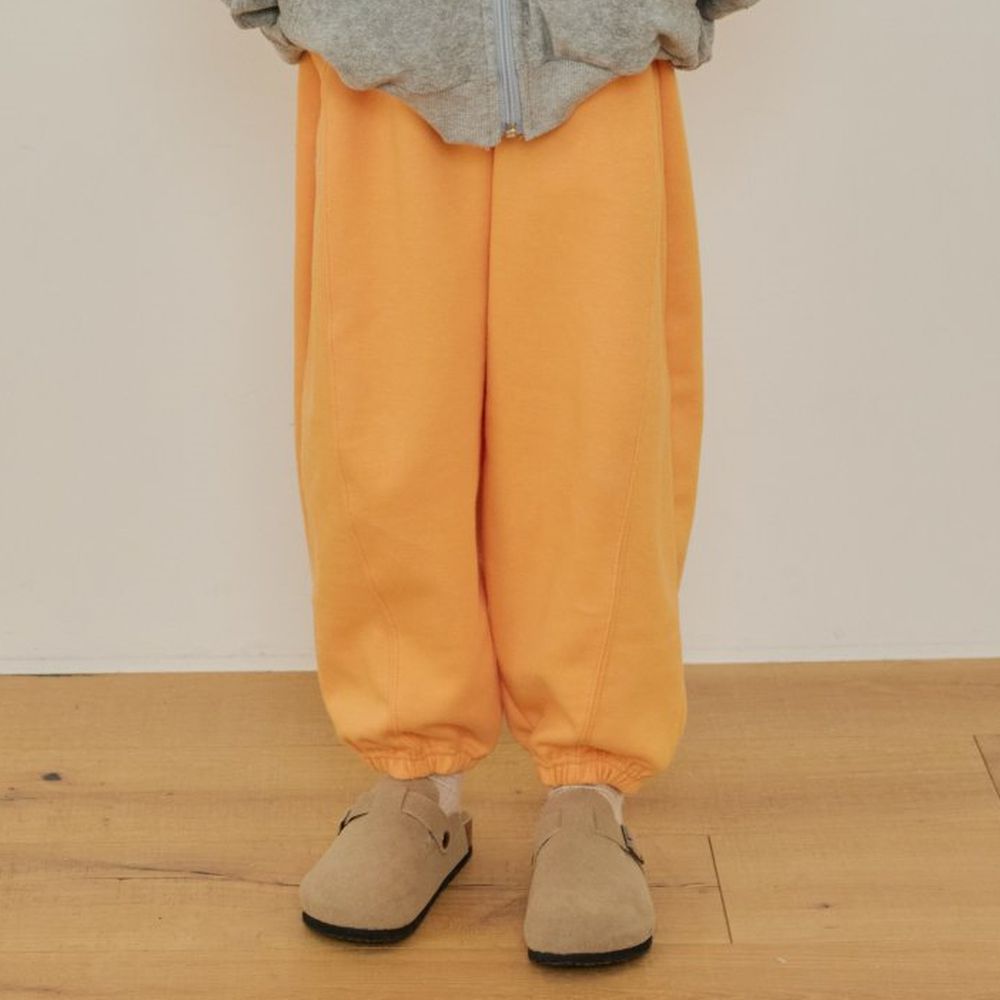 ERINJ 鬆緊腰百搭休閒縮口長褲-橘