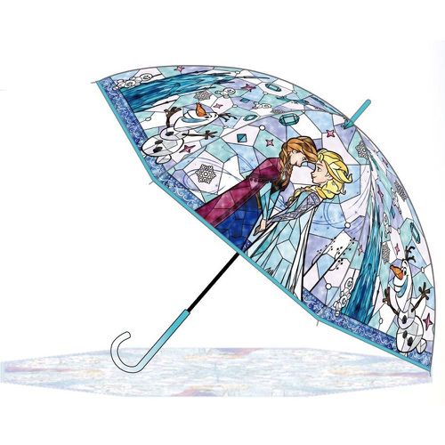 日本 J'S PLANNING - 迪士尼公主 彩色玻璃透明直傘-冰雪奇緣 (60cm)