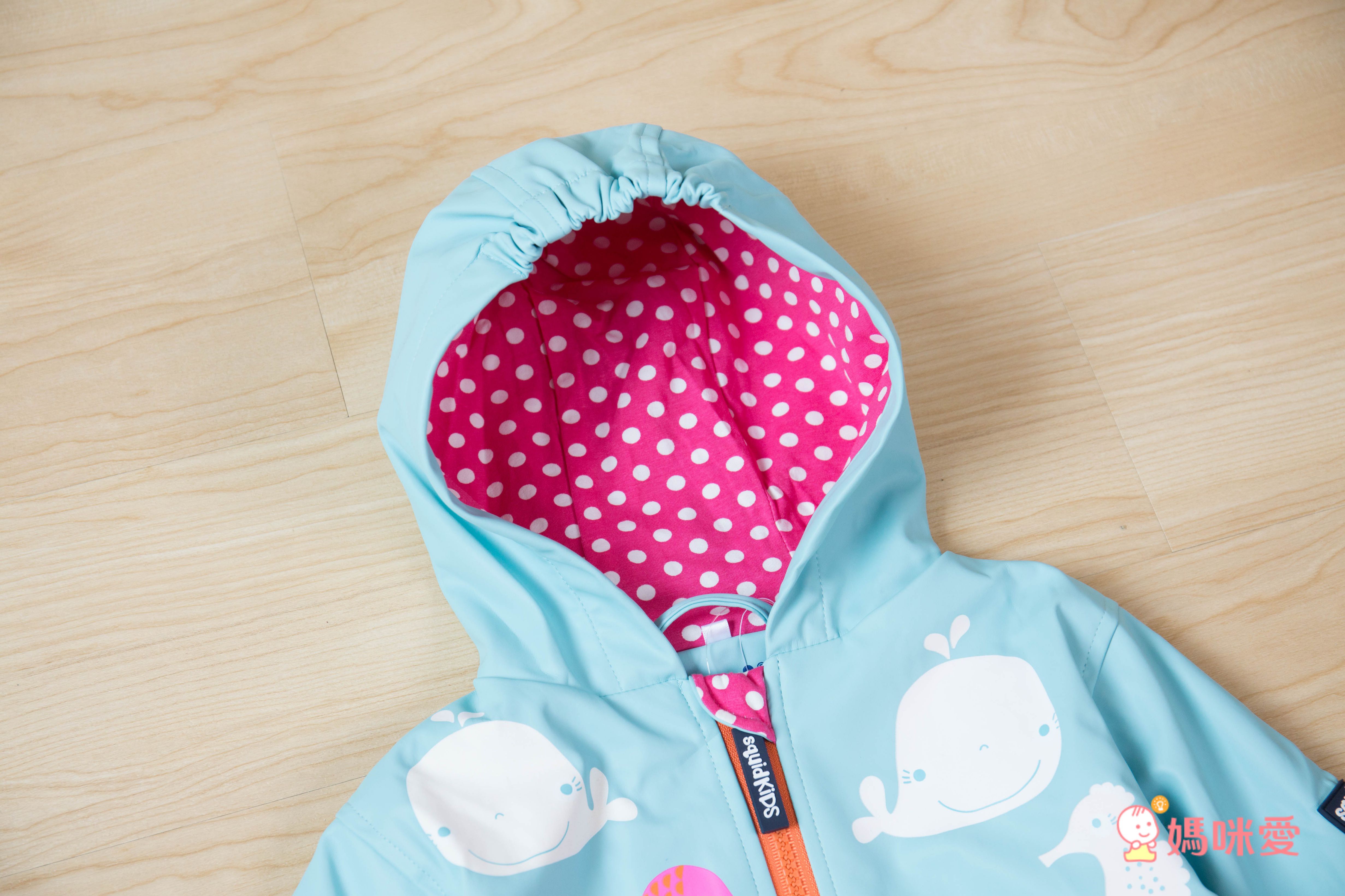 英國 Squid Kids - 厚款變色雨衣-半彩色海星-水藍