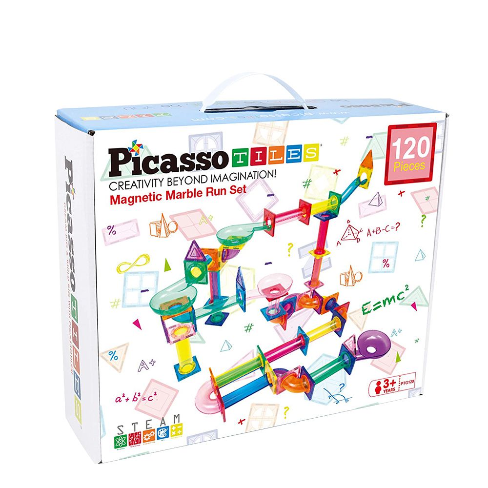 美國PicassoTiles - 磁力積木-滾球迷宮軌道-120片