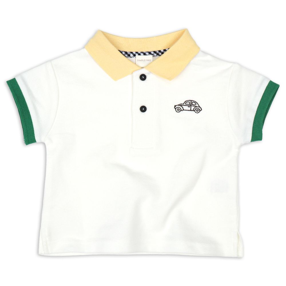 短袖POLO衫-米白色