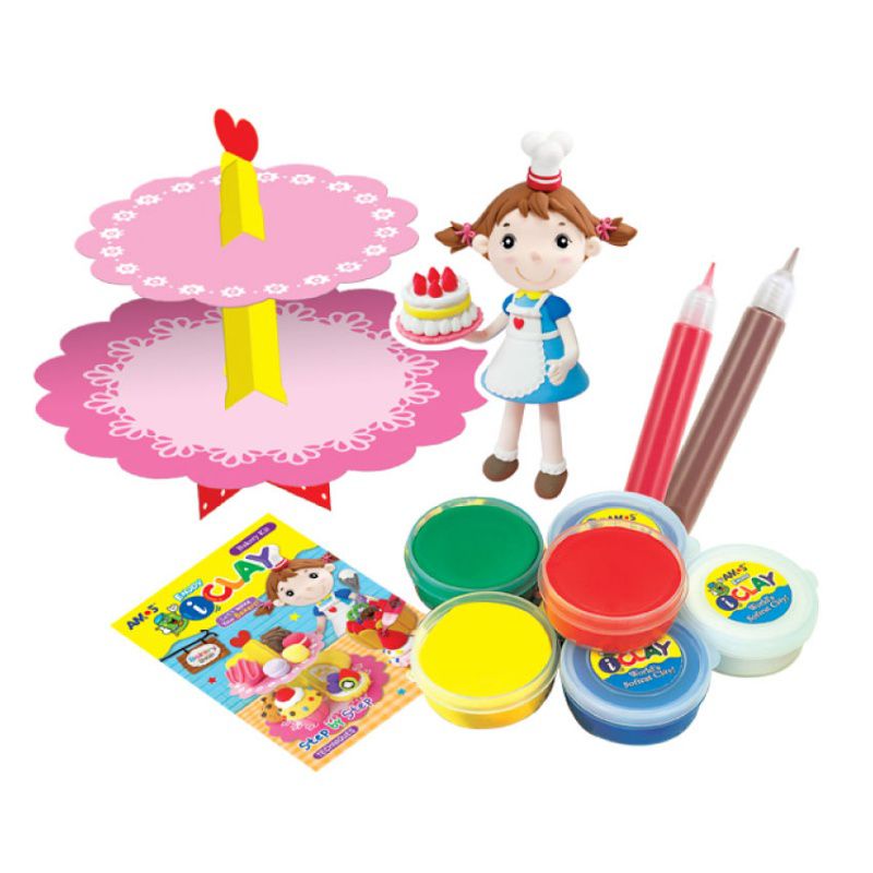 韓國 AMOS - 6色甜點蛋糕主題DIY超輕黏土