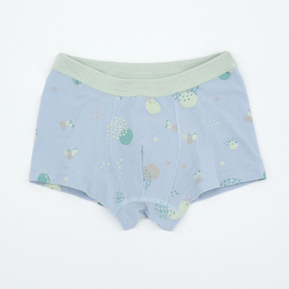minihope美好的親子生活 - 男童四角褲-泡沫藻礁-天藍