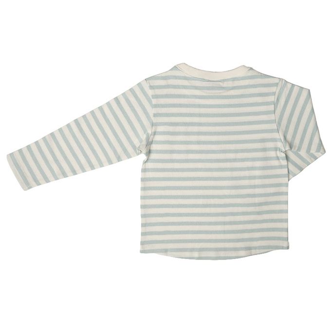 akachan honpo - T恤-橫紋-淺藍色