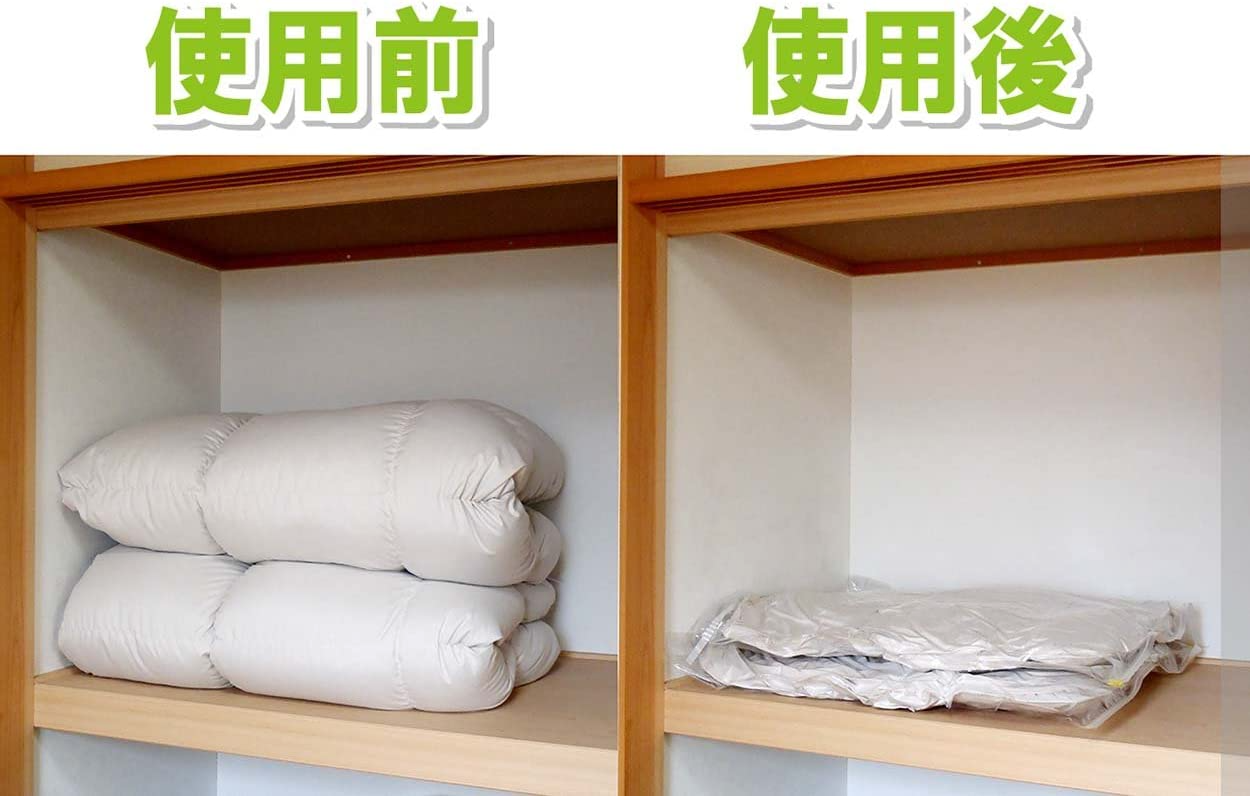 日本 LUCKY-SHIP - 日本 LUCKY-SHIP-免吸塵器真空收納袋-Ｍ2入＋Ｌ2入組-90*110cm   約100g