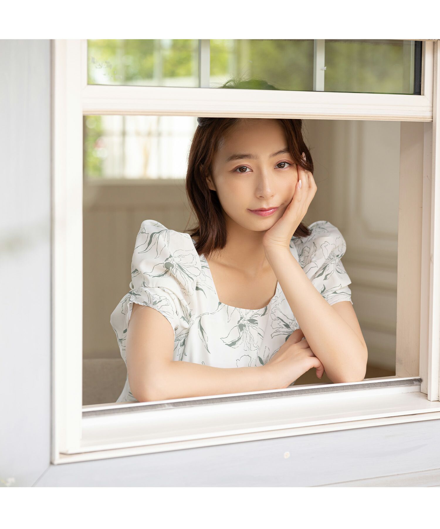 日本 tocco-closet - 典雅方領後綁帶泡泡袖洋裝-純潔百合-春芽綠