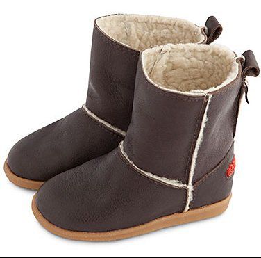 英國 shooshoos - 健康無毒真皮手工童鞋/靴子/童靴-棕色真皮長靴