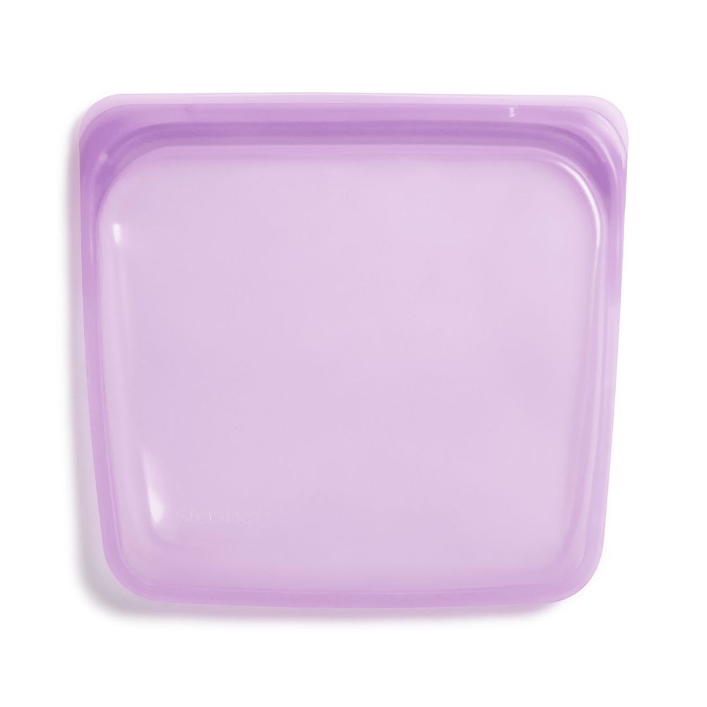 美國 Stasher - 食品級白金矽膠密封食物袋-方形-紫 (450ml)