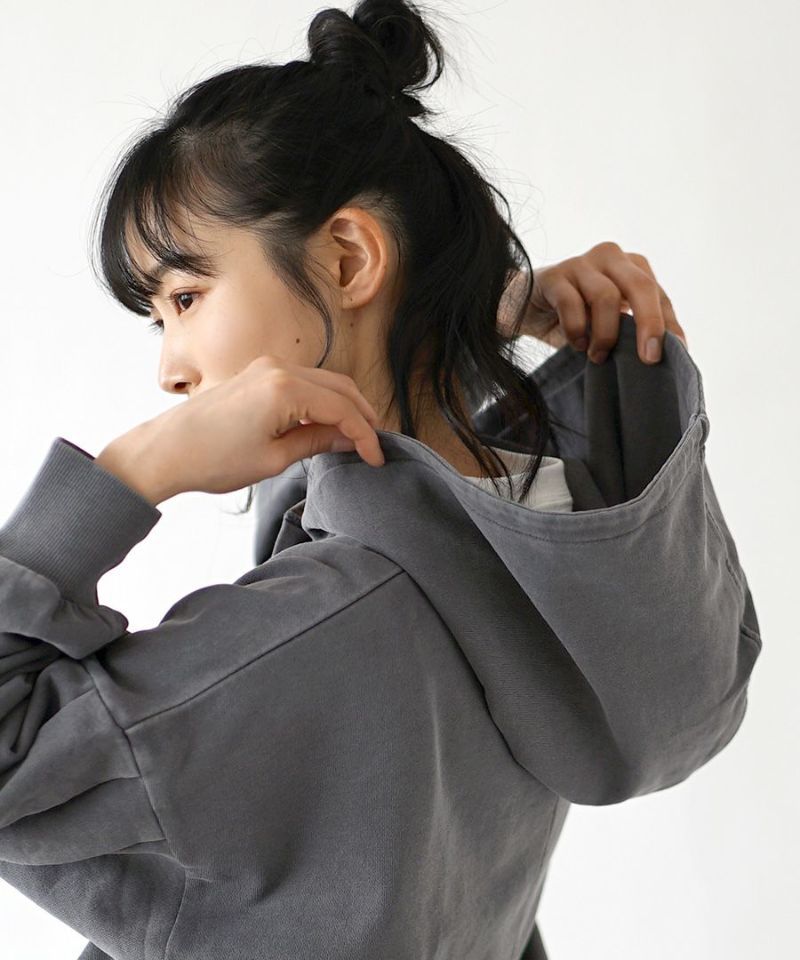 日本 zootie - 聯名款 定番短版連帽薄外套-淺灰杏