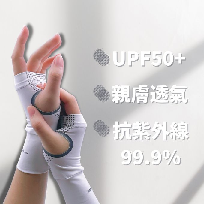 MEGA COOUV - 冰感防曬半指掌心防滑袖套 手蓋 UV-001-黑色