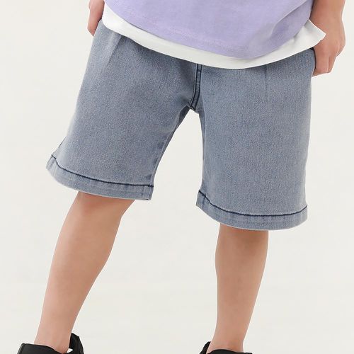 日本 devirock - RAKU DENIM 水洗風休閒短褲-刷色藍