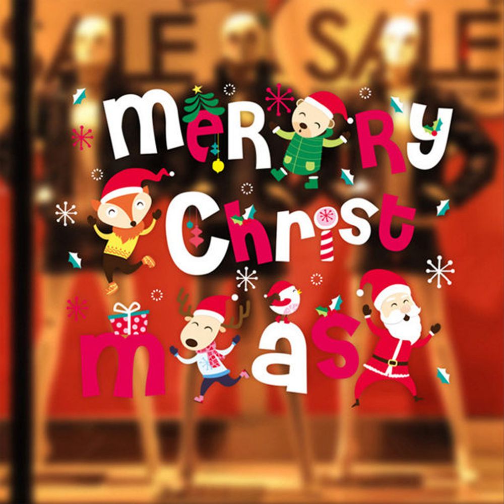 時尚壁貼-動物歡慶聖誕 (60cm*45cm)