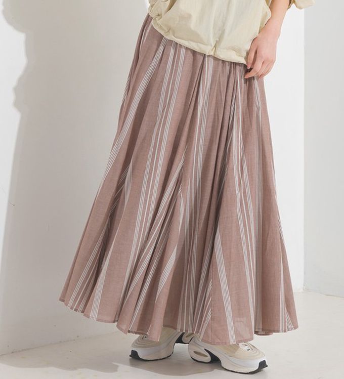 日本 OMNES - 100%印度棉 清爽飄逸長裙-淺棕