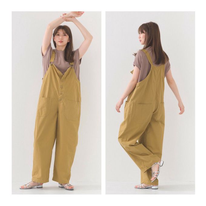 日本 OMNES - 接觸冷感 側開叉休閒短袖上衣-卡其棕