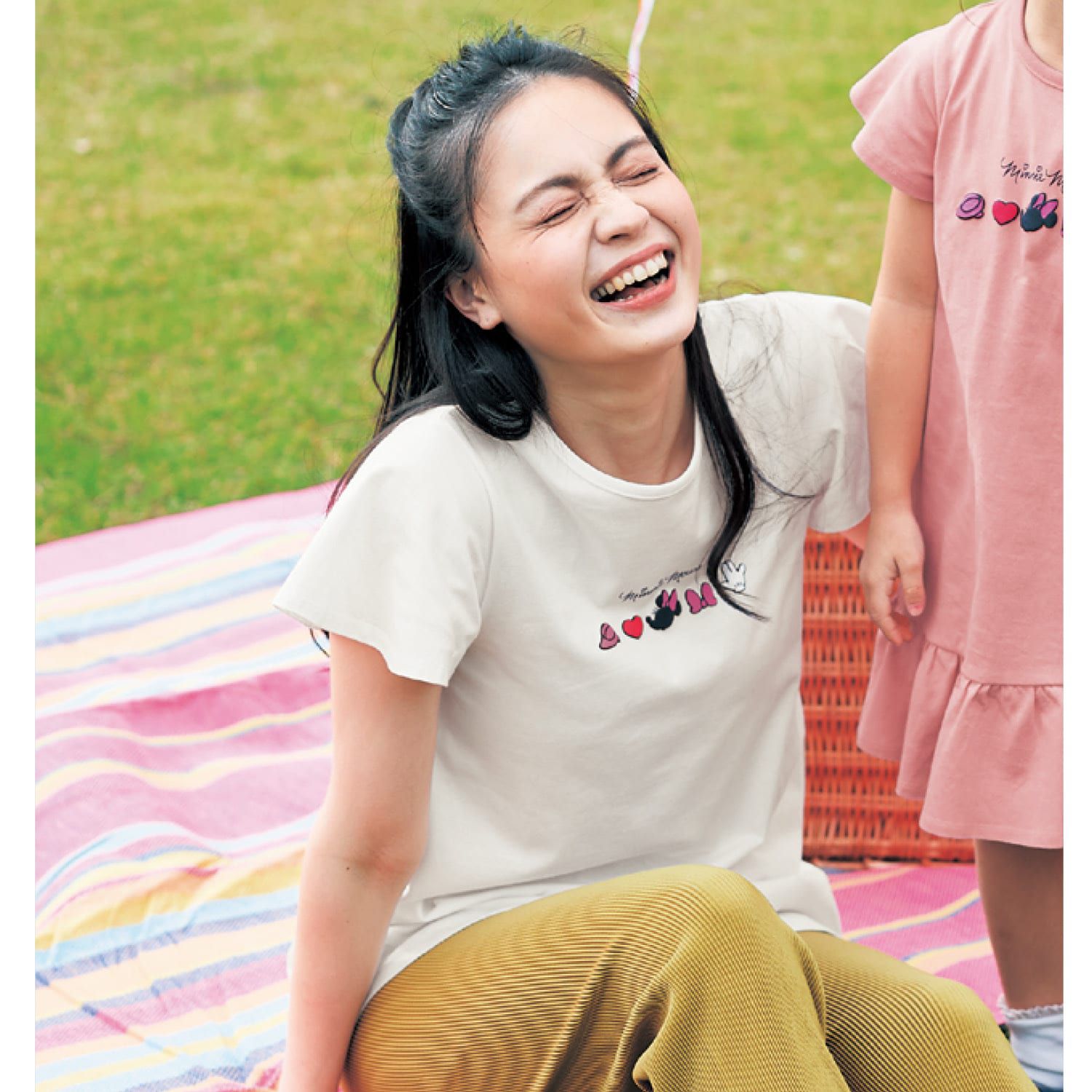 日本千趣會 - 迪士尼印花荷葉袖上衣(大人款)-米妮-白