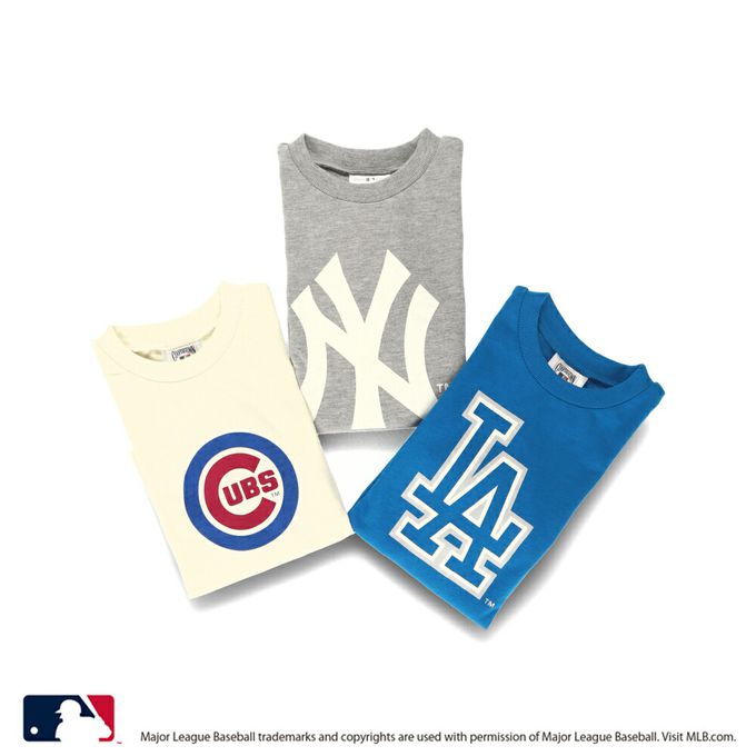 日本 BRANSHES - MLB聯名 logo印花長袖上衣-洛杉磯道奇-藍