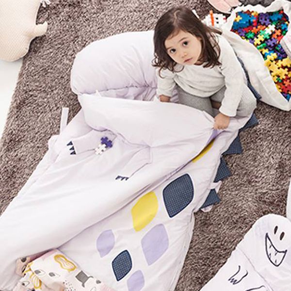 韓國Daby - 大怪獸兒童睡袋-恐龍Dinoy(淺紫) (適用：1~6歲，尺寸：80 x 135 公分 (枕頭 80x32/ 軟墊80x103公分))