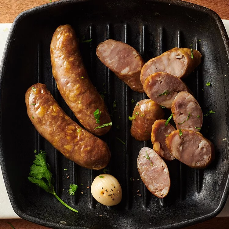 究好豬 - 經典年菜組合-香滷腱肉300g/包x1、紹香元蹄900g/包x1、原味香腸300g/包x1、高粱酒香腸300g/包x1+蒜味五花肉片260g/包x1+鹽蔥五花肉片260g/包x1