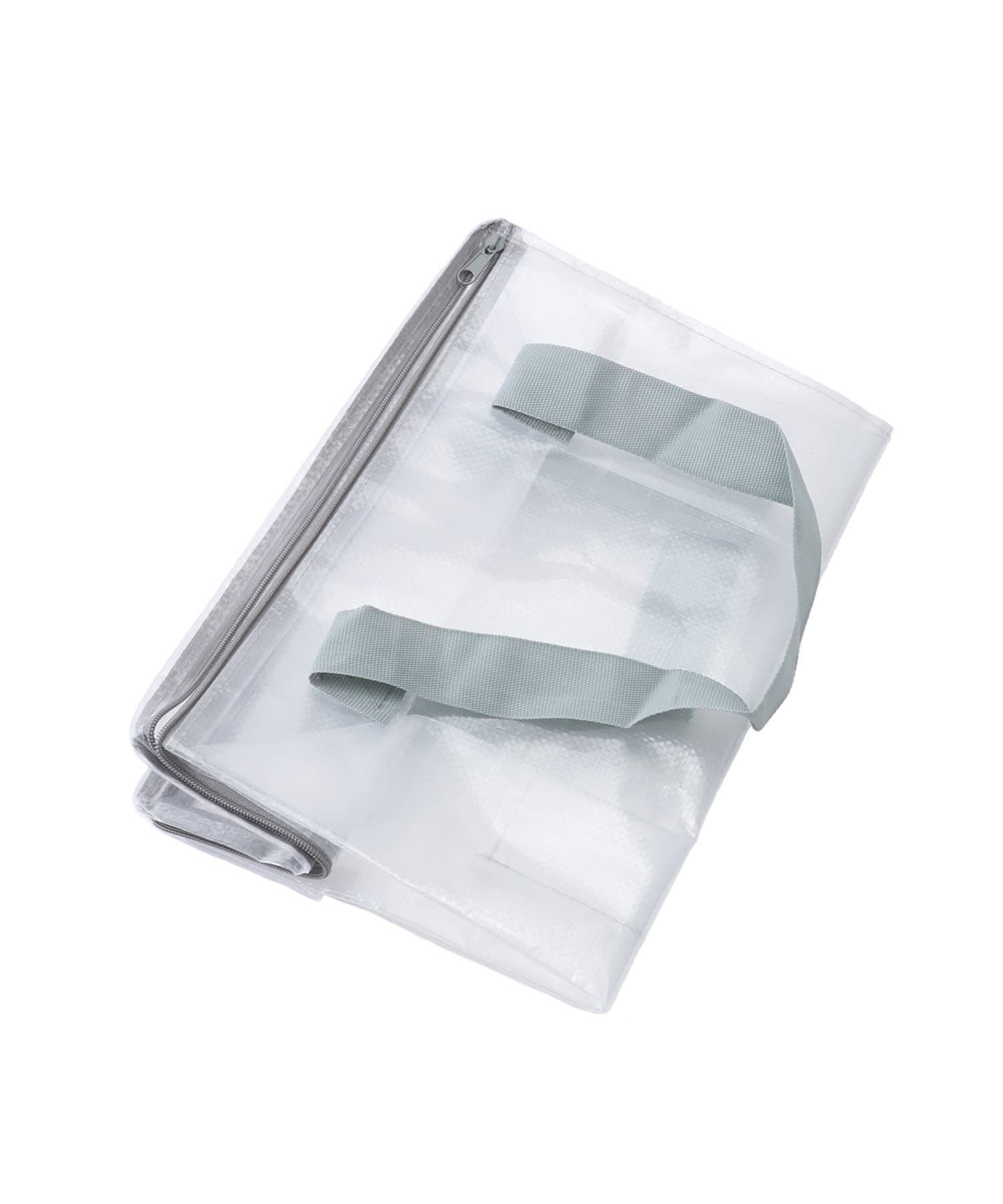 日本代購 - [日本主婦推薦] 半透明多功能直立式衣物收納袋(附提把) 3入組-淺灰 (L(20×36×47cm))