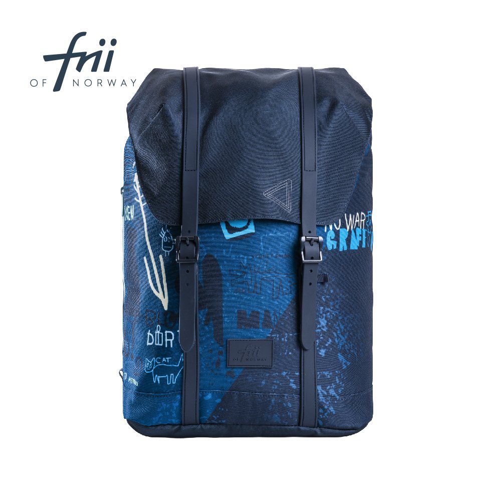 挪威Frii - Retro書包30L-塗鴉藍'22