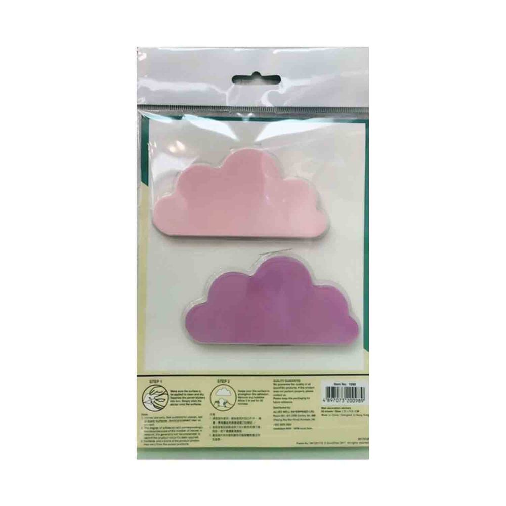 Kiss貼貼 - Kiss貼貼靜電無痕隨變貼 甜甜雲朵 (粉紅+紫)-粉紅 X 30pcs+粉紫 X 30pcs 共60張(11 X 5.5cm)