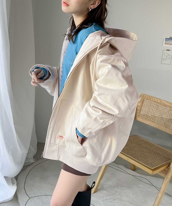 日本 Classical Elf - Java 百搭鋪棉休閒連帽外套-米杏