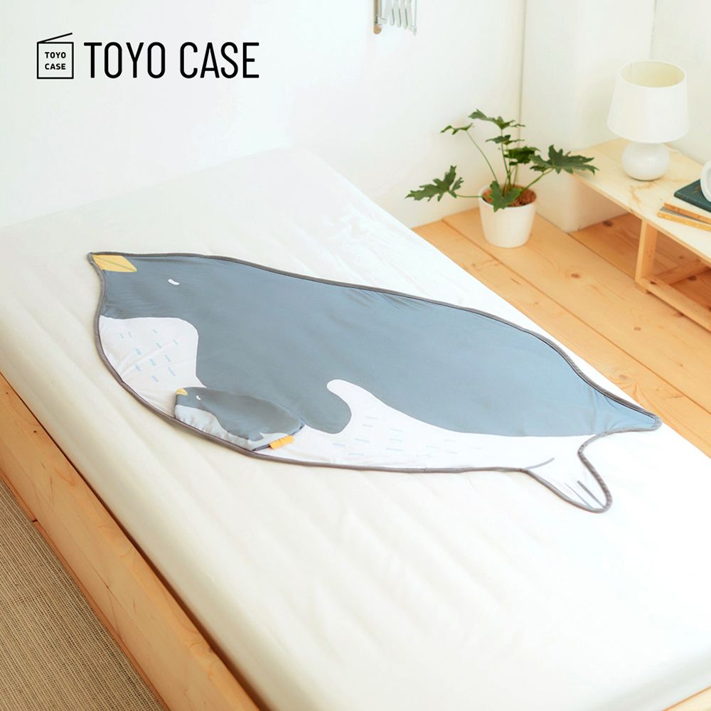 日本TOYO CASE - 動物造型涼感透氣三合一午睡枕/涼墊/涼毯-多款可選-企鵝