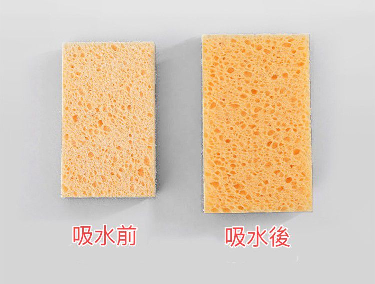 天然木漿棉椰絲海綿清潔刷-雙面-橘色