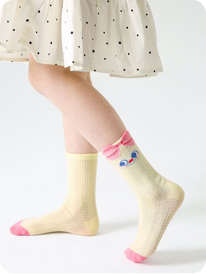 可愛眼睛說故事網眼中筒棉襪