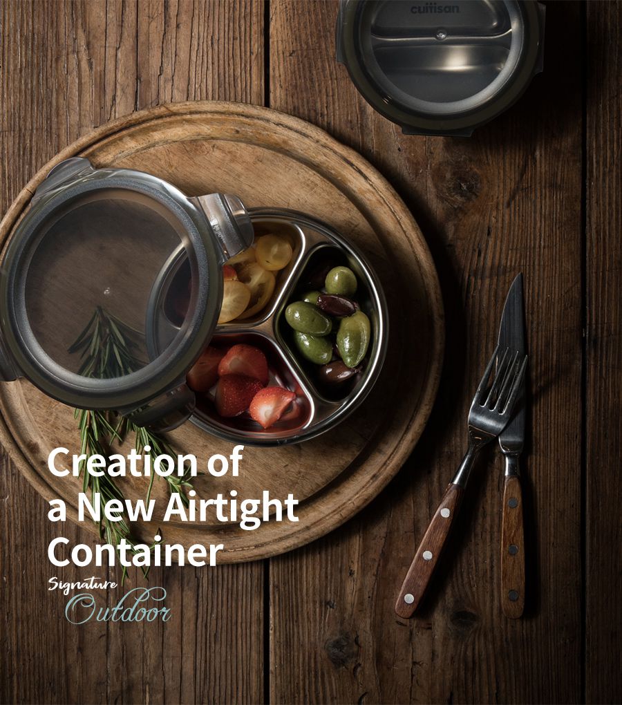 韓國 CUITISAN 酷藝師 - 304可微波不鏽鋼圓形三隔餐盒-征旅系列-280ml/-40°C-400°C