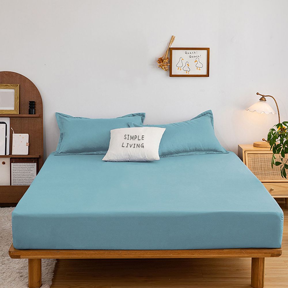 澳洲 Simple Living - 天絲福爾摩沙枕套床包組-台灣製-薩克斯藍